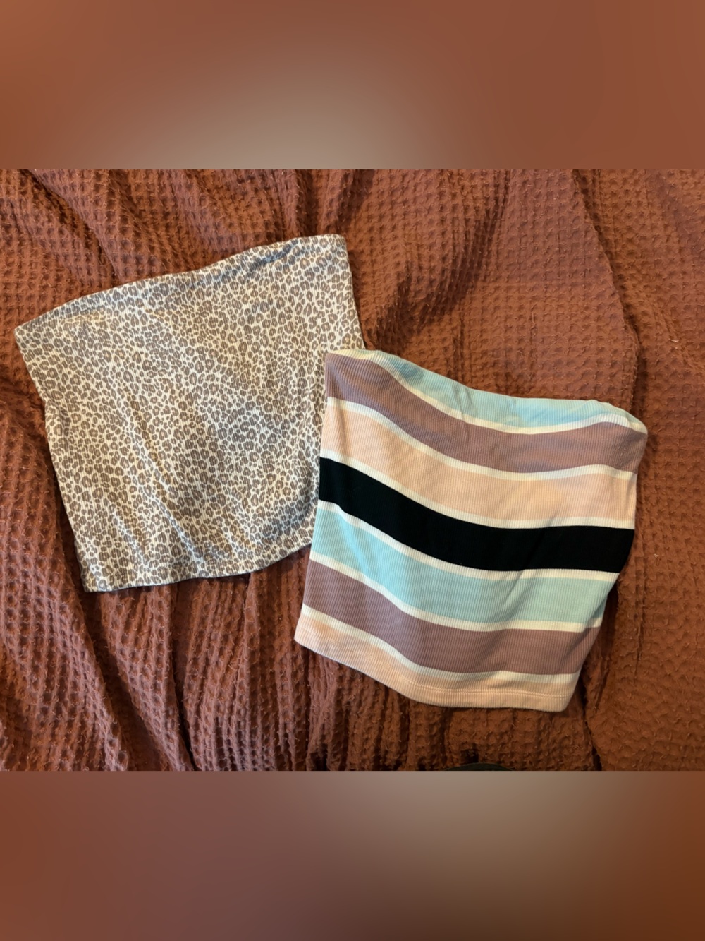 AE Striped Pastel and Leopard Print Tube Top Bundle